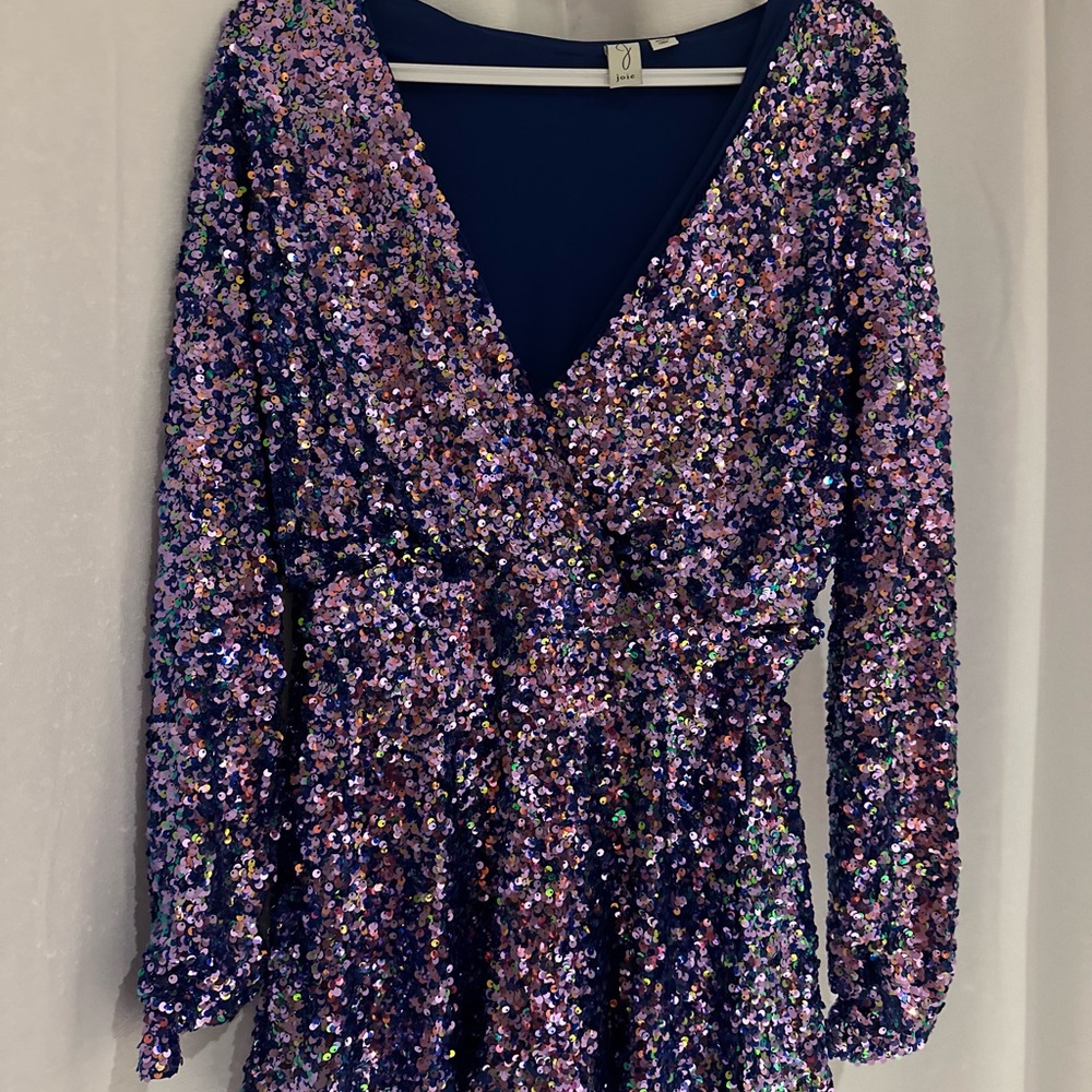 Joie Blue and Purple Sequin Romper